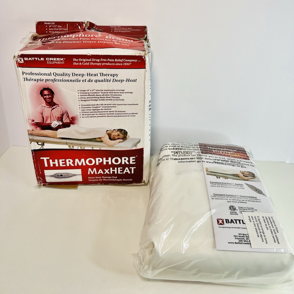 Battle Creek Thermophore MaxHeat Heating Pad 14 x 27 inches | XL Size Model 155